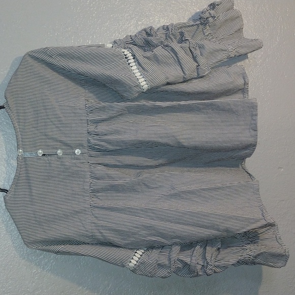 Nautical Striped Nanette Lepore with Unique Puffed Sleeve M - Picture 7 of 7